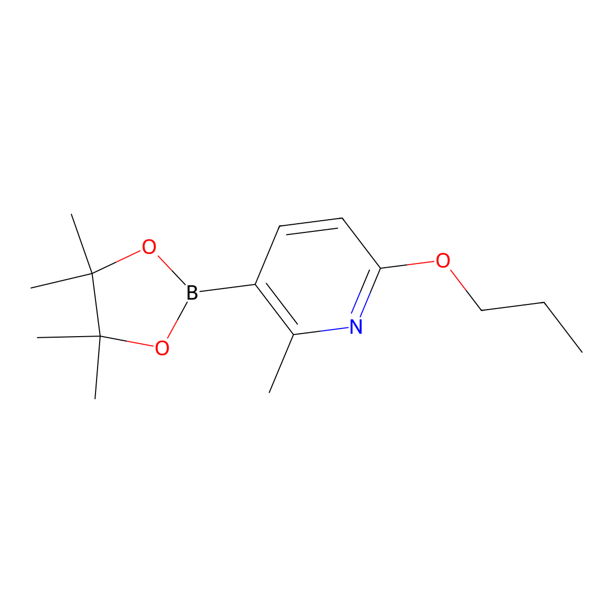 2-Methyl-6-propoxy-3-(4,4,5,5-tetramethyl-1,3,2-dioxaborolan-2-YL)pyridine molecular structure, CAS 1420296-79-2
