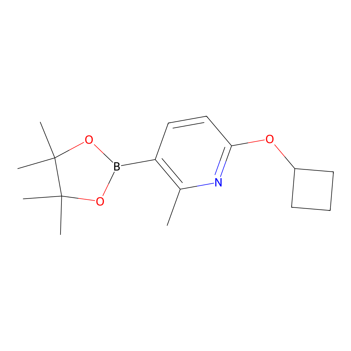 6-(Cyclobutyloxy)-2-methyl-3-(4,4,5,5-tetramethyl-1,3,2-dioxaborolan-2-yl)pyridine molecular structure, CAS 1420296-80-5