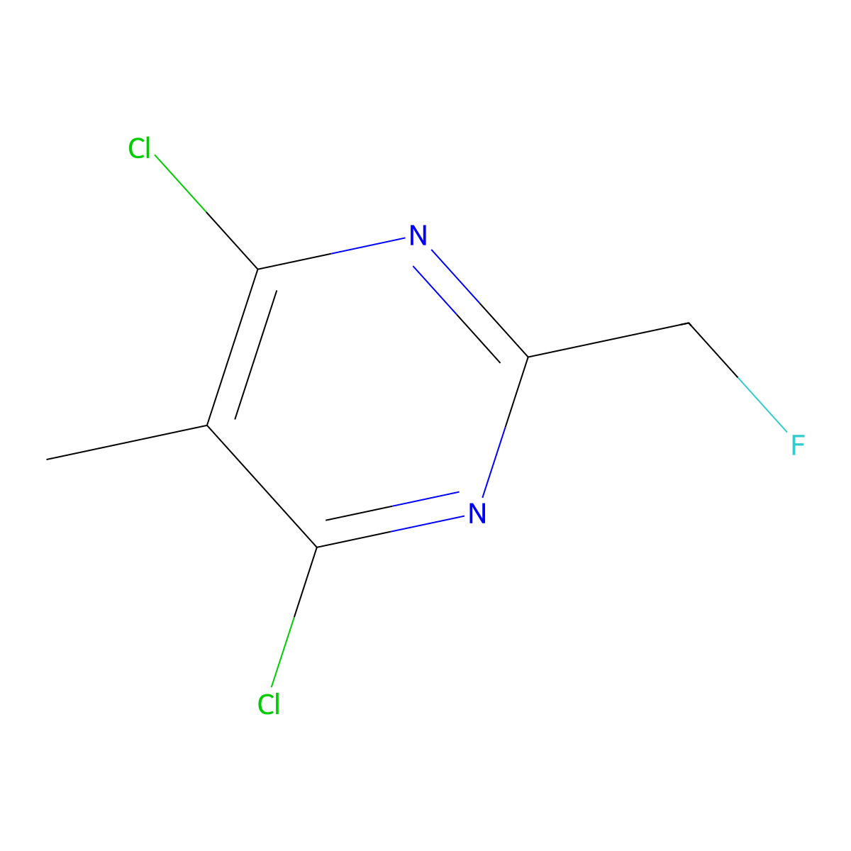 4,6-Dichloro-2-(fluoromethyl)-5-methylpyrimidine molecular structure, CAS 1420297-72-8