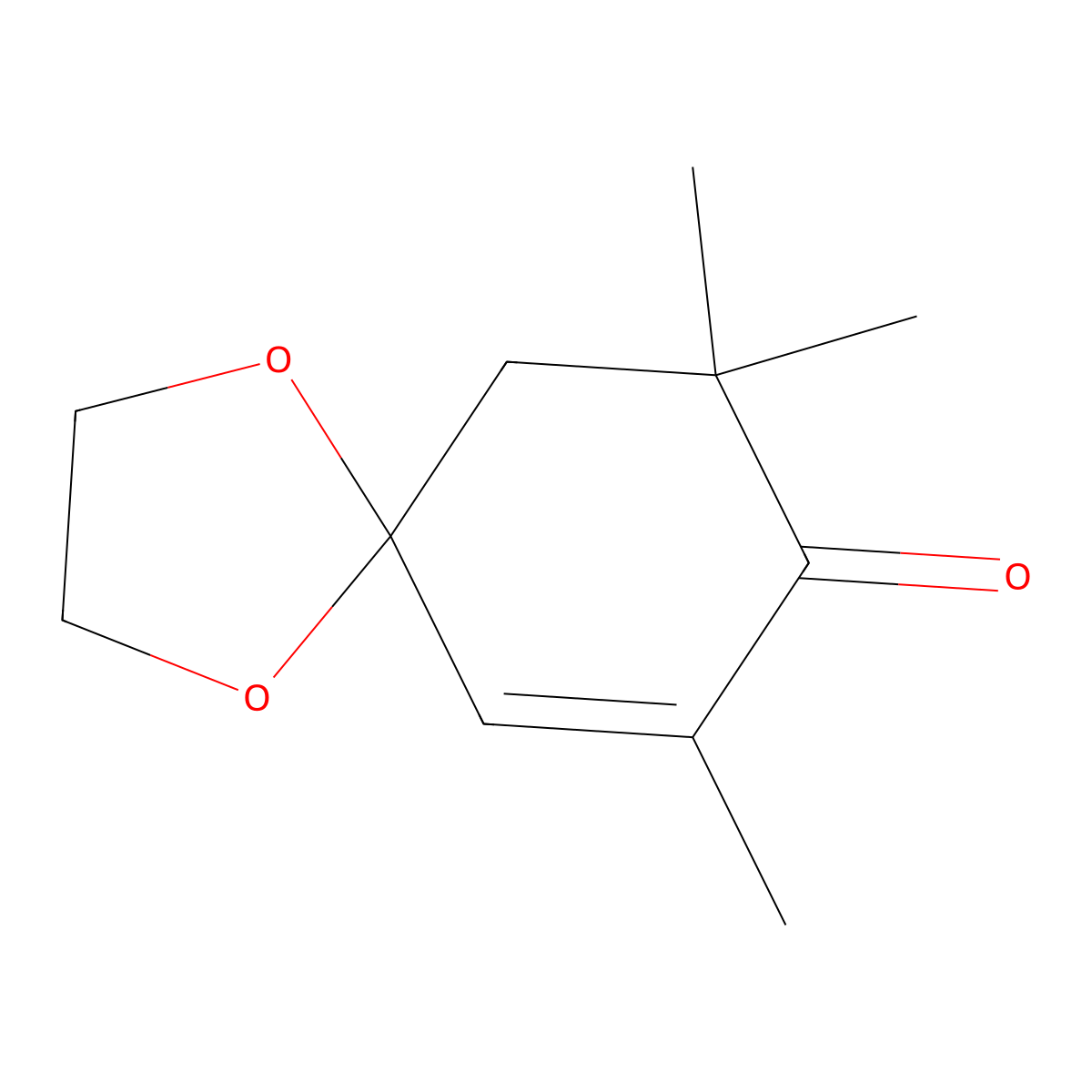 7,9,9-Trimethyl-1,4-dioxaspiro[4.5]dec-6-en-8-one molecular structure, CAS 14203-64-6