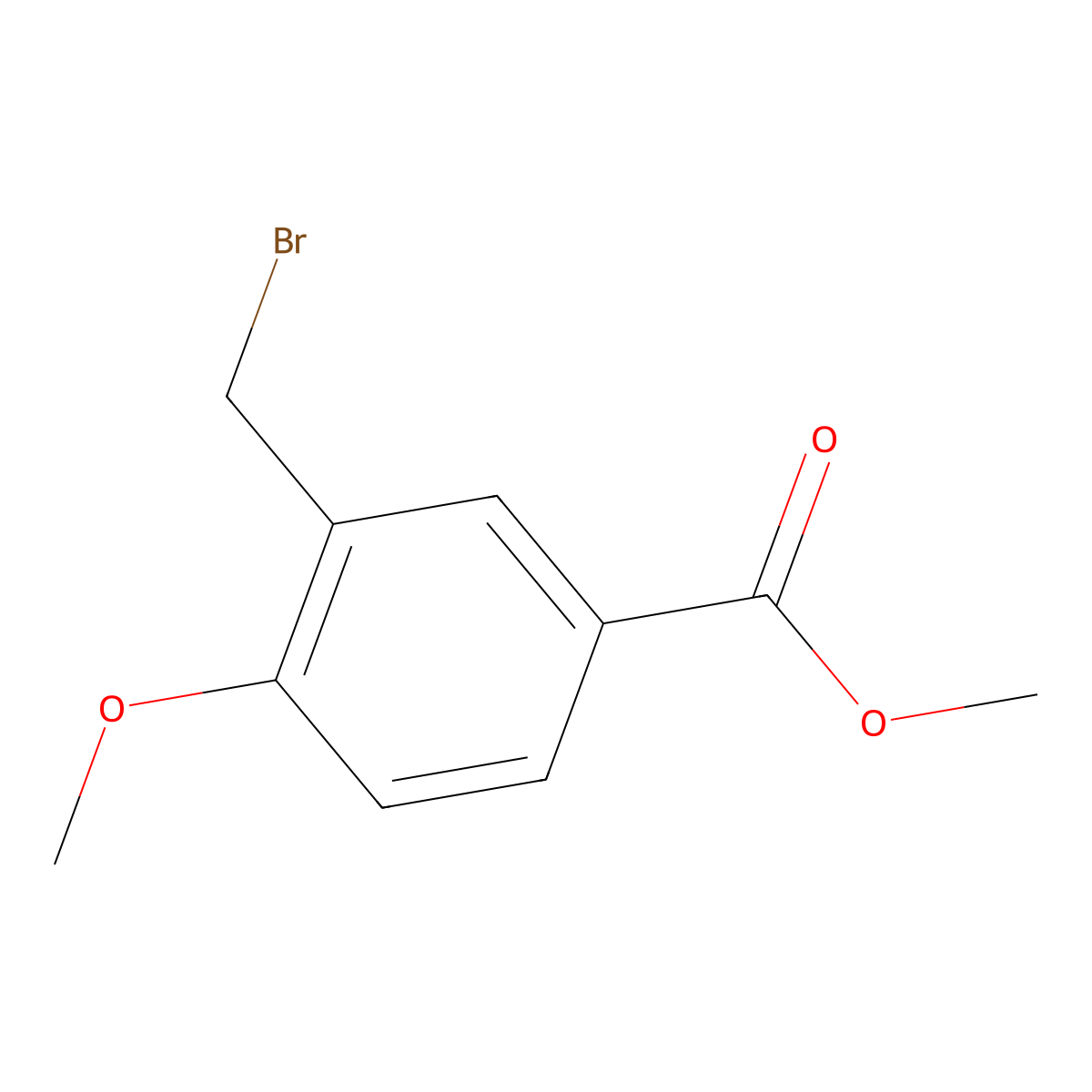 Methyl 3-(bromomethyl)-4-methoxybenzoate molecular structure, CAS 142031-88-7