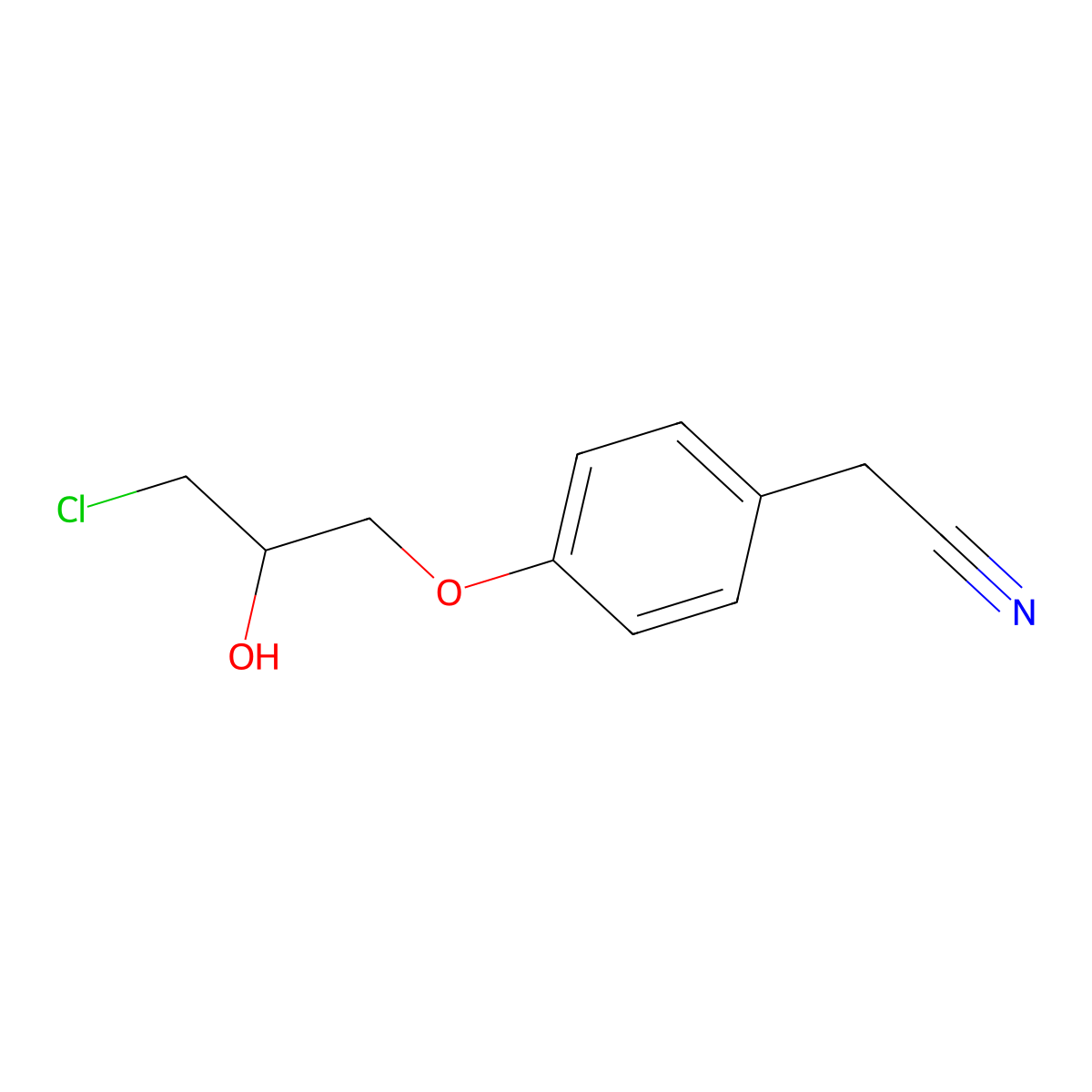 2-[4-(3-Chloro-2-hydroxypropoxy)phenyl]acetonitrile molecular structure, CAS 142037-04-5