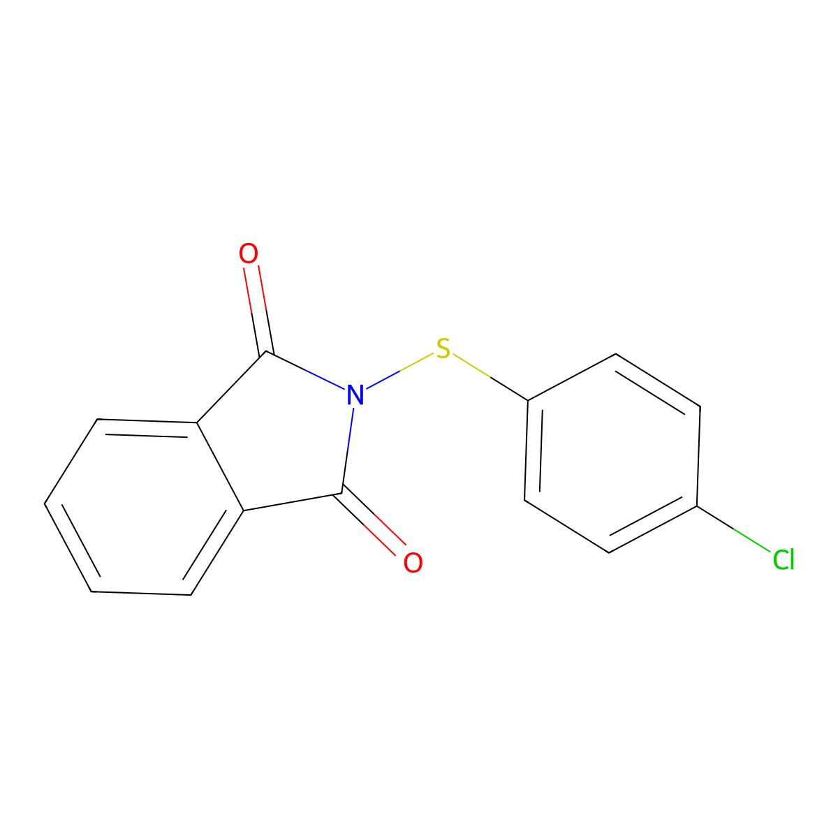 1H-Isoindole-1,3(2H)-dione, 2-((4-chlorophenyl)thio)- molecular structure, CAS 14204-31-0