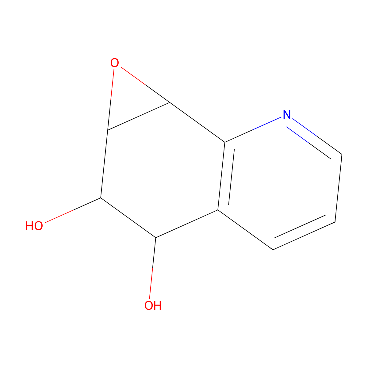 anti-5,6-Dihydroxy-7,8-epoxy-5,6,7,8-tetrahydroquinoline molecular structure, CAS 142044-40-4