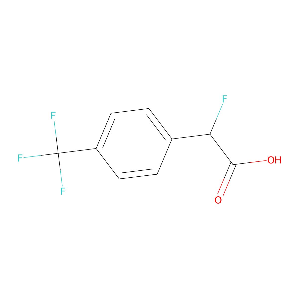2-Fluoro-2-[4-(trifluoromethyl)phenyl]acetic acid molecular structure, CAS 142044-52-8