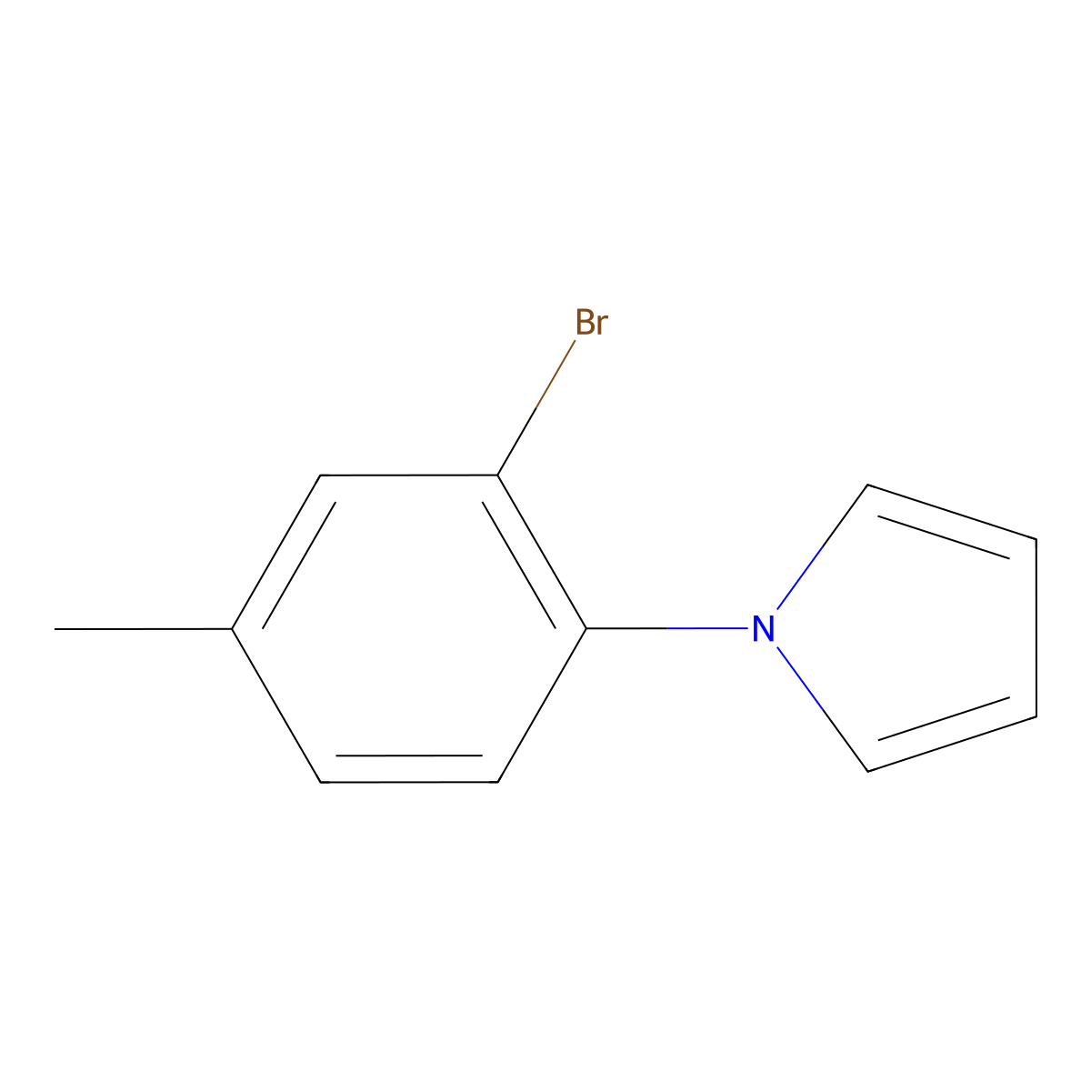 1-(2-bromo-4-methylphenyl)-1H-pyrrole molecular structure, CAS 142044-85-7