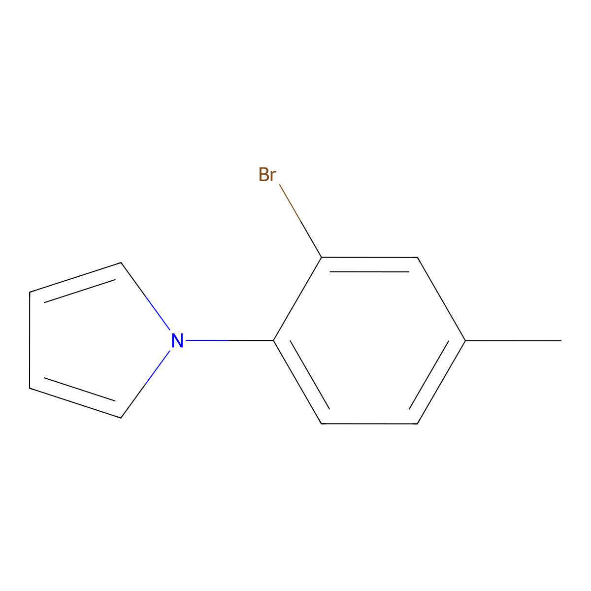 1-(2-bromo-4-methylphenyl)-1H-pyrrole molecular structure, CAS 142044-85-7