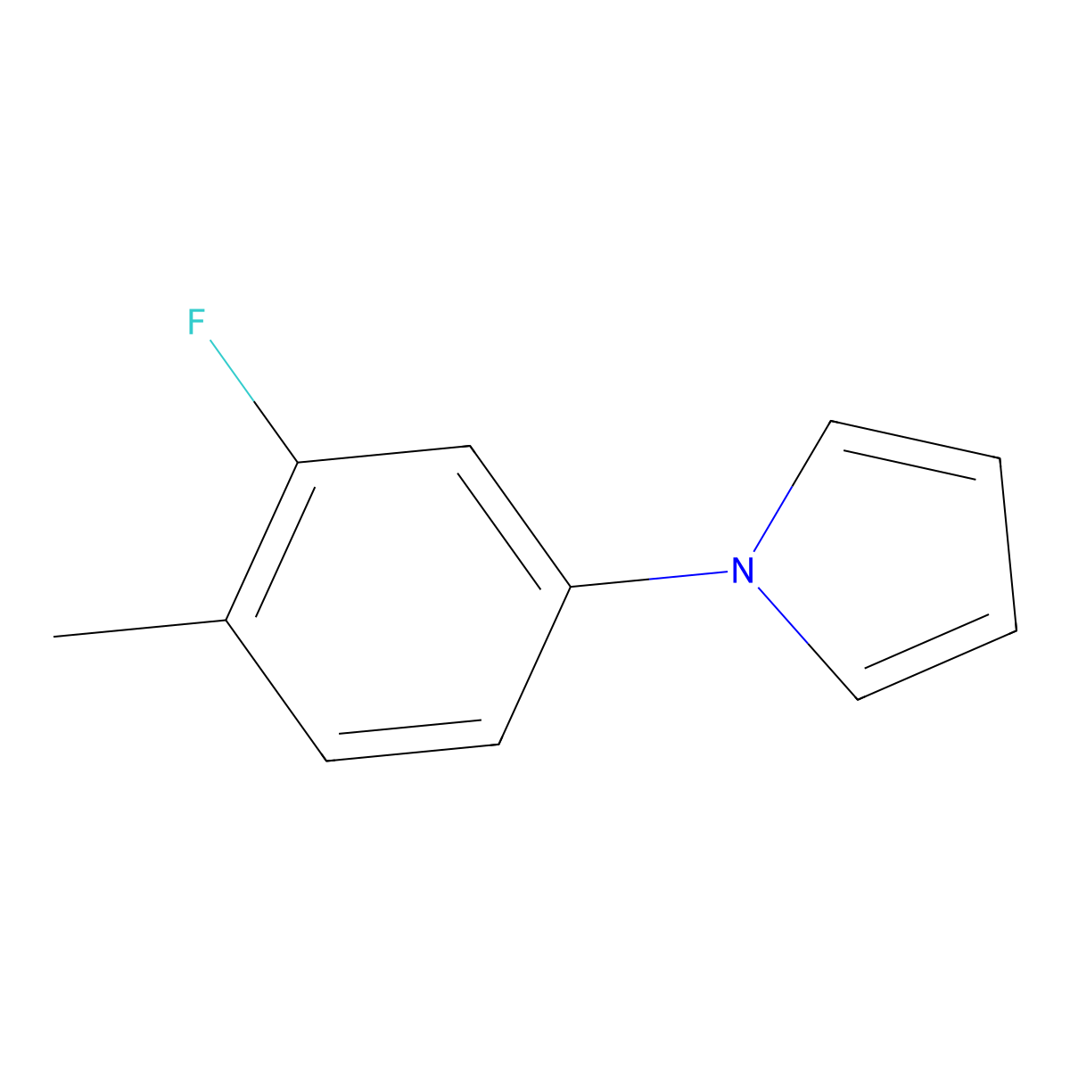 1-(3-Fluoro-4-methylphenyl)-1H-pyrrole molecular structure, CAS 142044-86-8