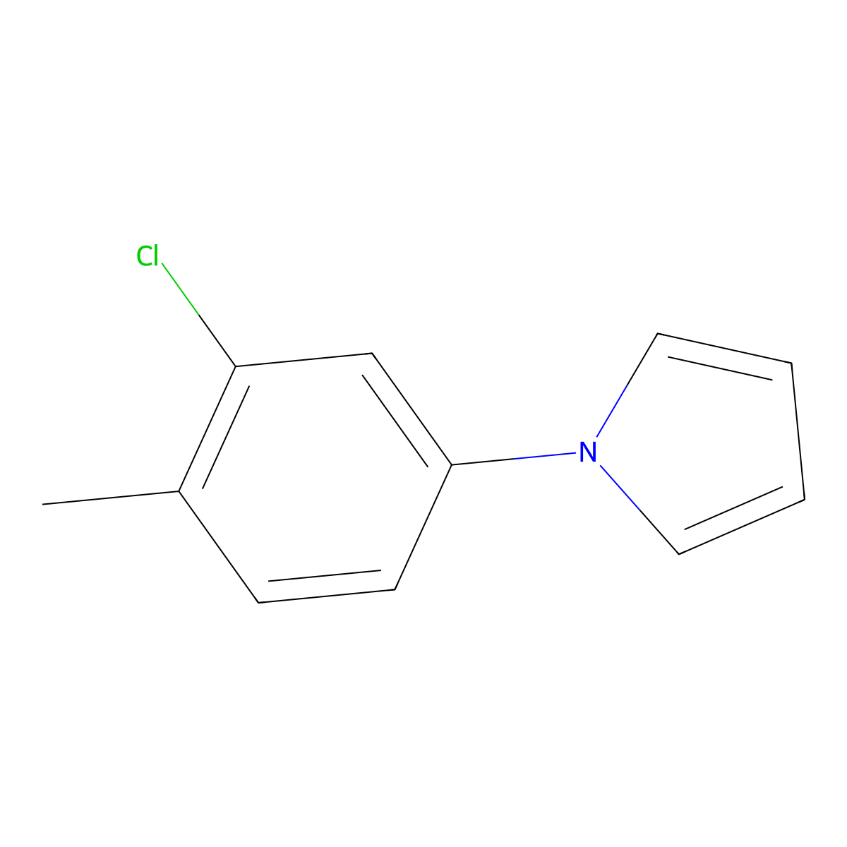 1-(3-chloro-4-methylphenyl)-1H-pyrrole molecular structure, CAS 142044-87-9