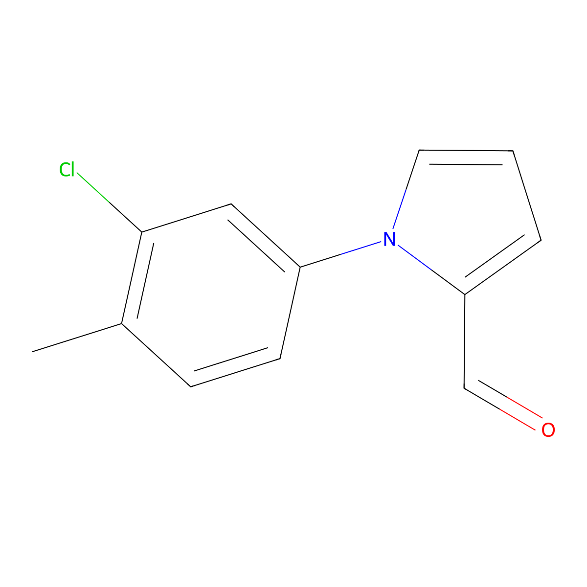 1-(3-chloro-4-methylphenyl)-1H-pyrrole-2-carbaldehyde molecular structure, CAS 142044-91-5