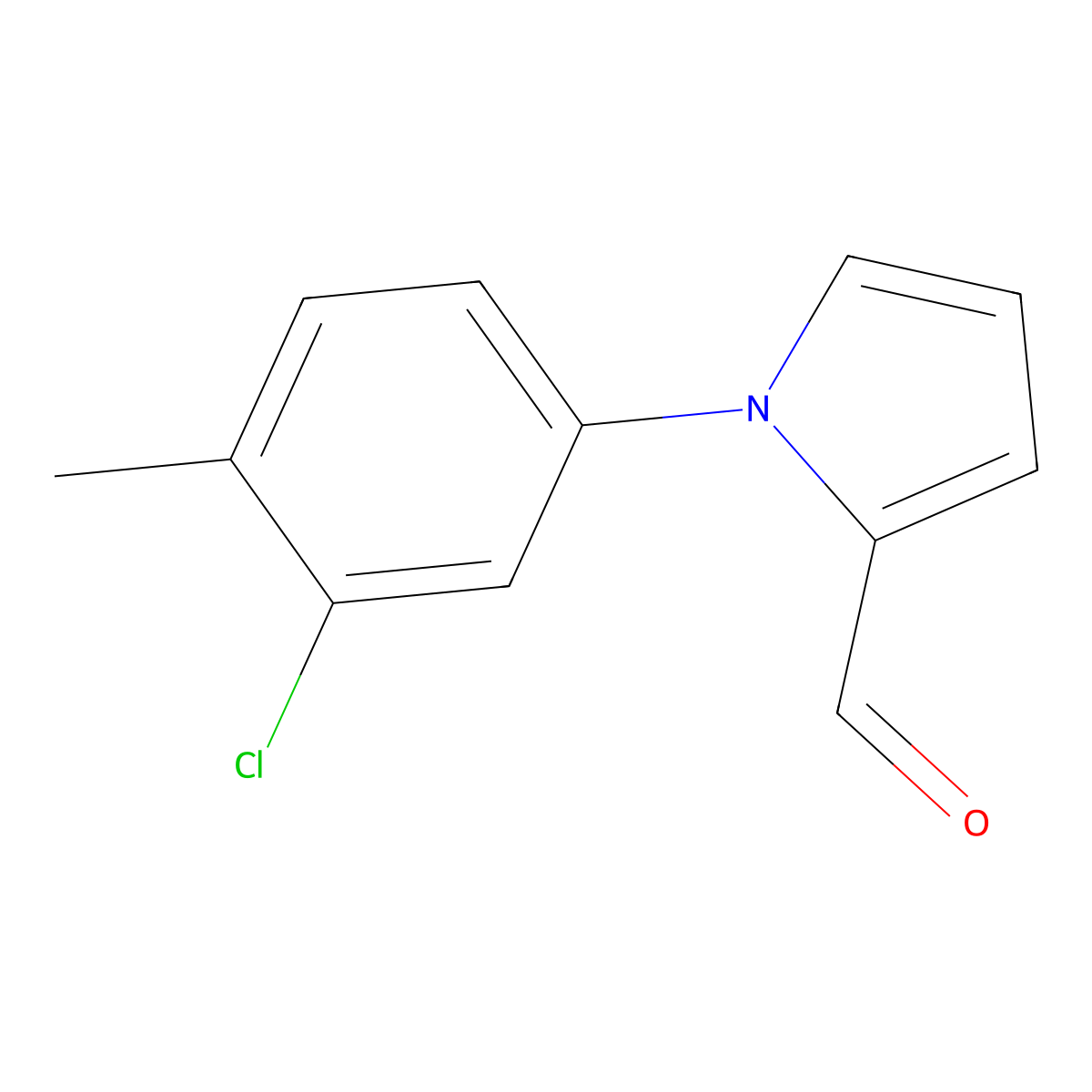 1-(3-chloro-4-methylphenyl)-1H-pyrrole-2-carbaldehyde molecular structure, CAS 142044-91-5