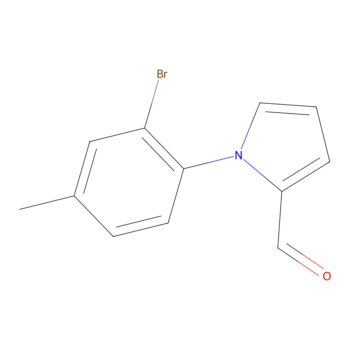 1-(2-bromo-4-methylphenyl)-1H-pyrrole-2-carbaldehyde molecular structure, CAS 142045-46-3