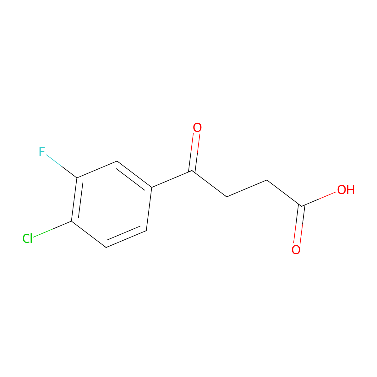 4-(4-Chloro-3-fluorophenyl)-4-oxobutanoic acid molecular structure, CAS 142048-54-2