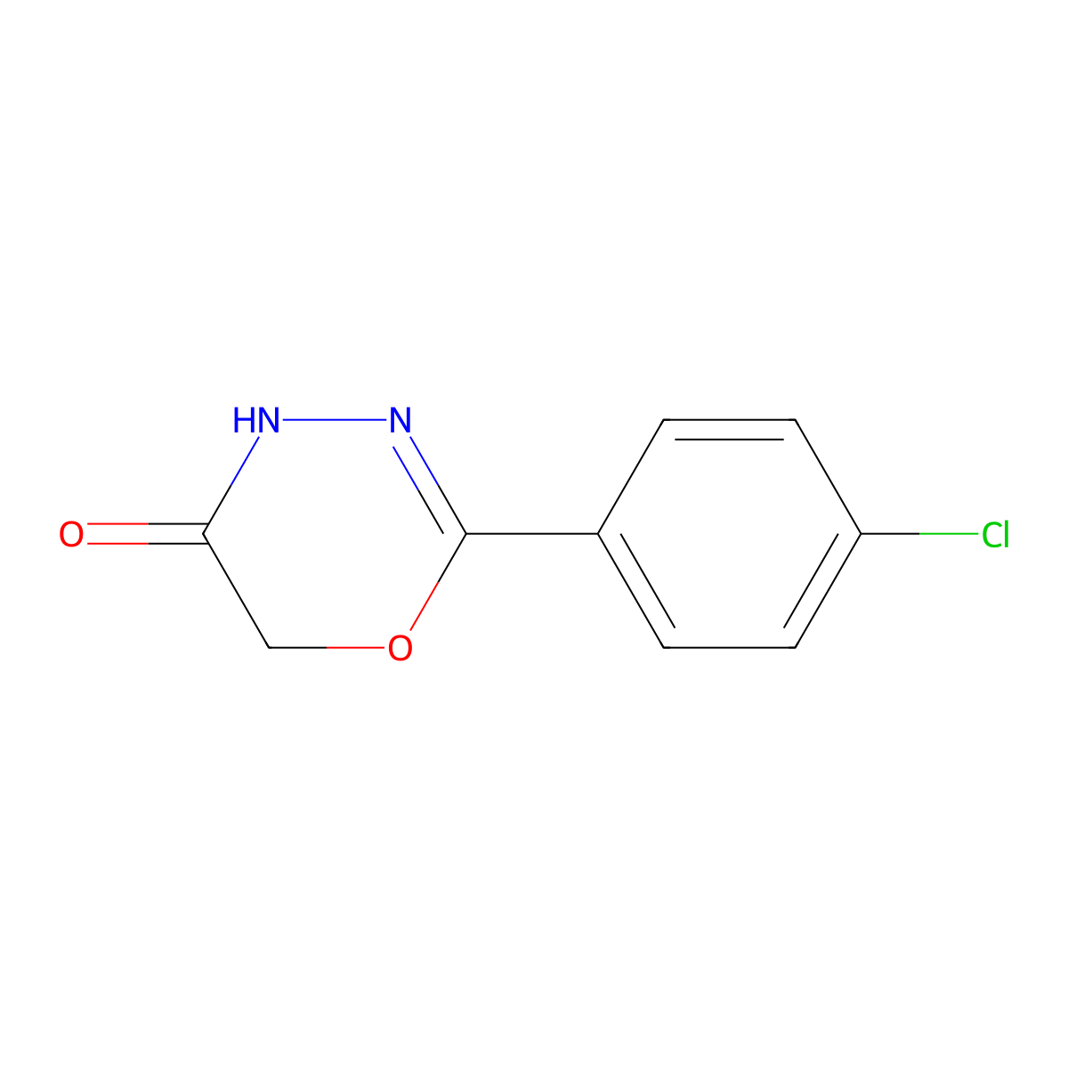 2-(4-chlorophenyl)-5,6-dihydro-4H-1,3,4-oxadiazin-5-one molecular structure, CAS 142048-60-0