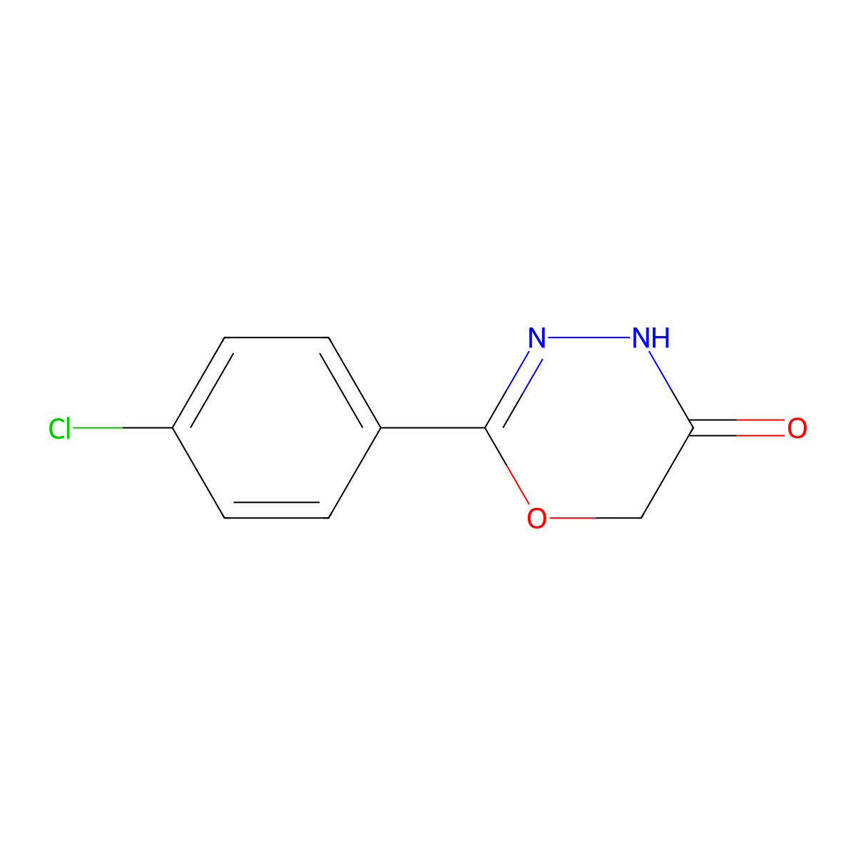 2-(4-chlorophenyl)-5,6-dihydro-4H-1,3,4-oxadiazin-5-one molecular structure, CAS 142048-60-0