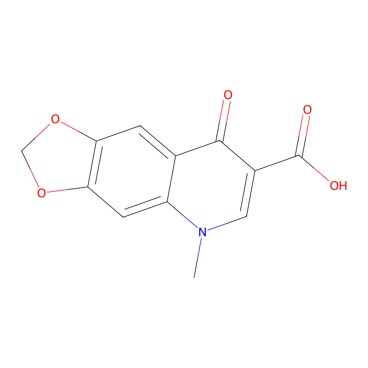 5-Methyl-8-oxo-5,8-dihydro-[1,3]dioxolo[4,5-g]quinoline-7-carboxylic acid molecular structure, CAS 14205-66-4