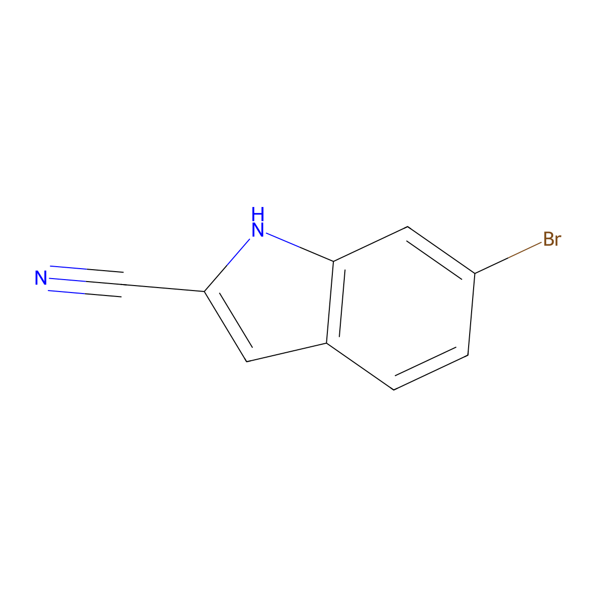 6-bromo-1H-indole-2-carbonitrile molecular structure, CAS 1420537-60-5