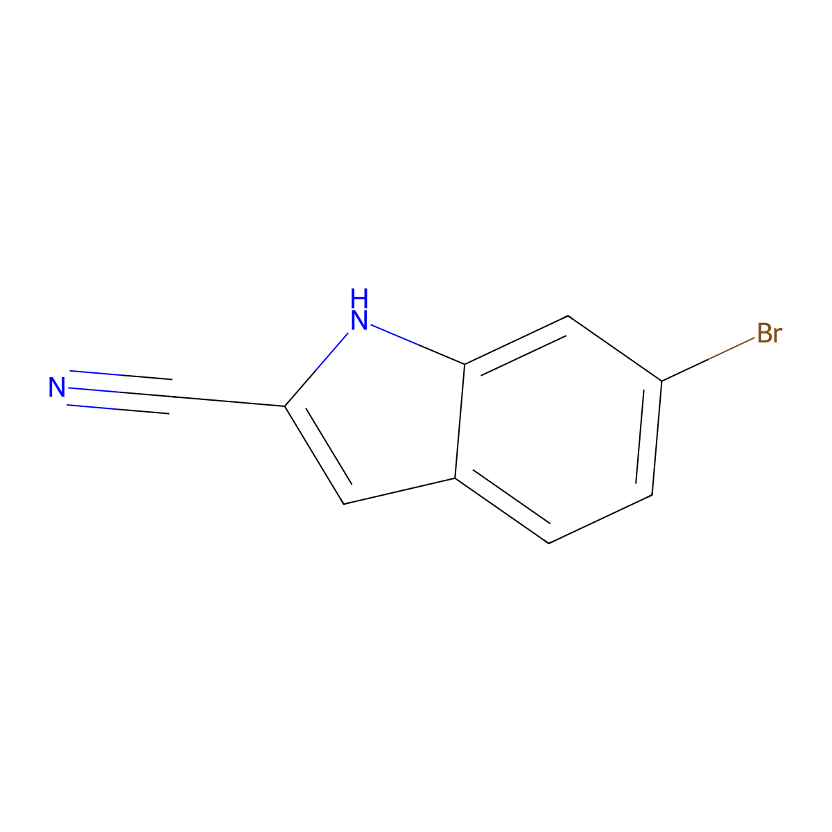 6-bromo-1H-indole-2-carbonitrile molecular structure, CAS 1420537-60-5