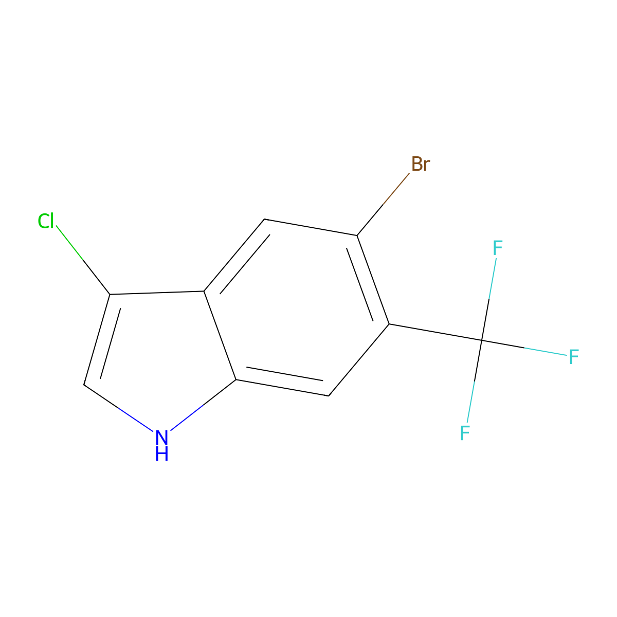 5-bromo-3-chloro-6-(trifluoromethyl)-1H-indole molecular structure, CAS 1420537-62-7