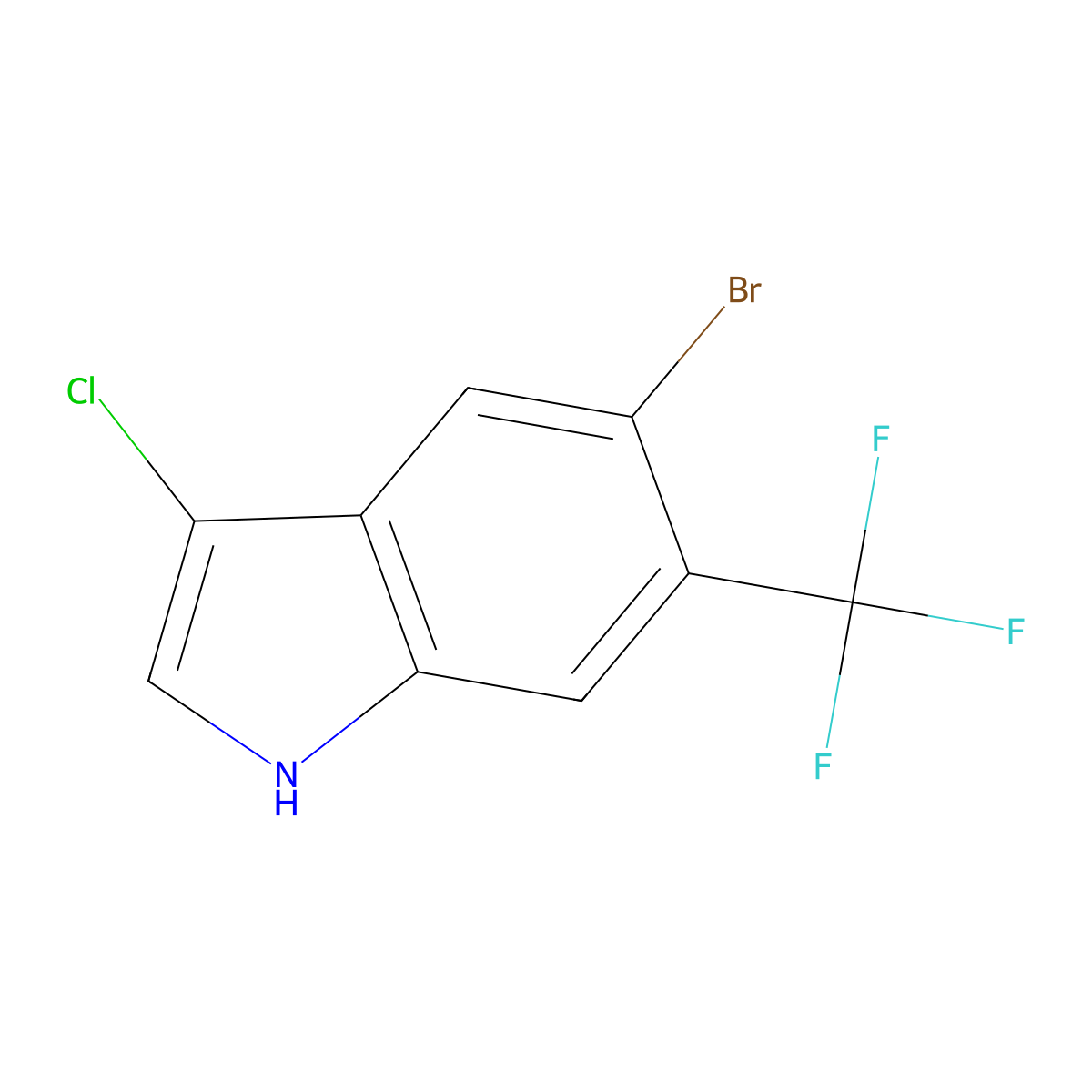 5-bromo-3-chloro-6-(trifluoromethyl)-1H-indole molecular structure, CAS 1420537-62-7