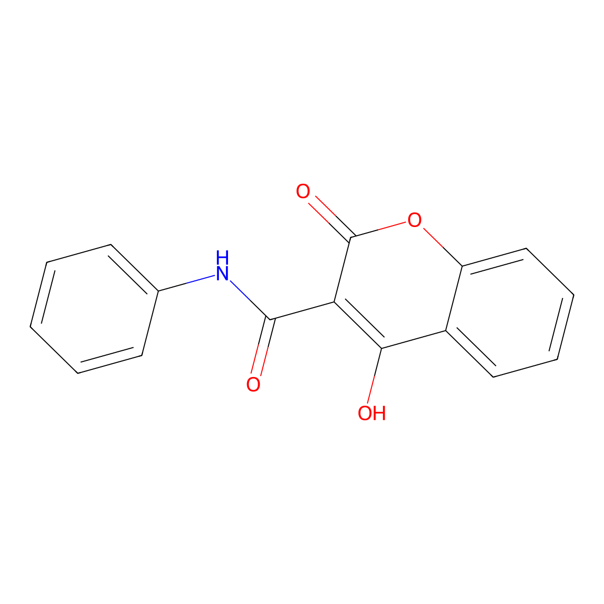 4-Hydroxy-2-oxo-N-phenyl-2H-1-benzopyran-3-carboxamide molecular structure, CAS 14206-95-2