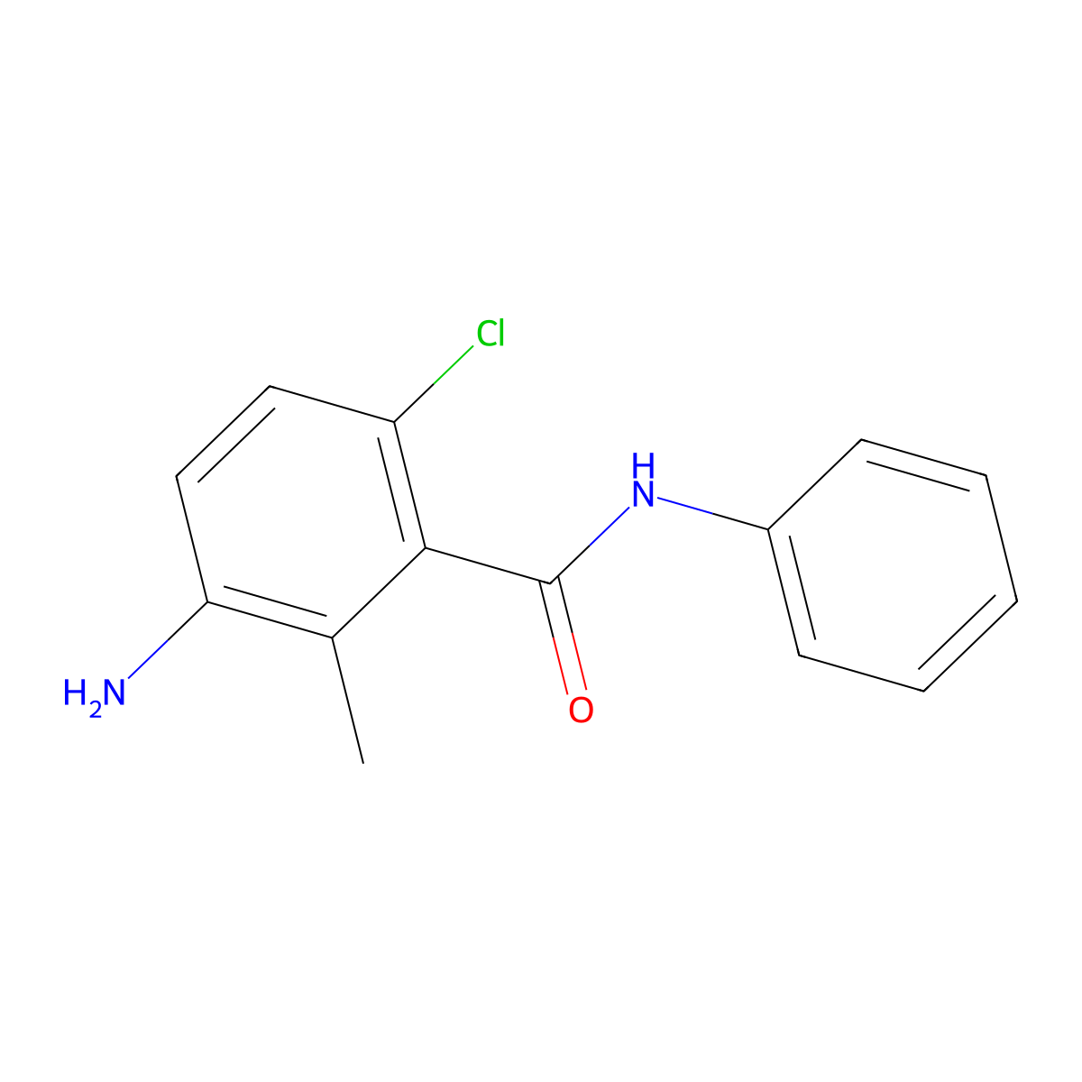 3-amino-6-chloro-2-methyl-N-phenylbenzamide molecular structure, CAS 1420626-43-2