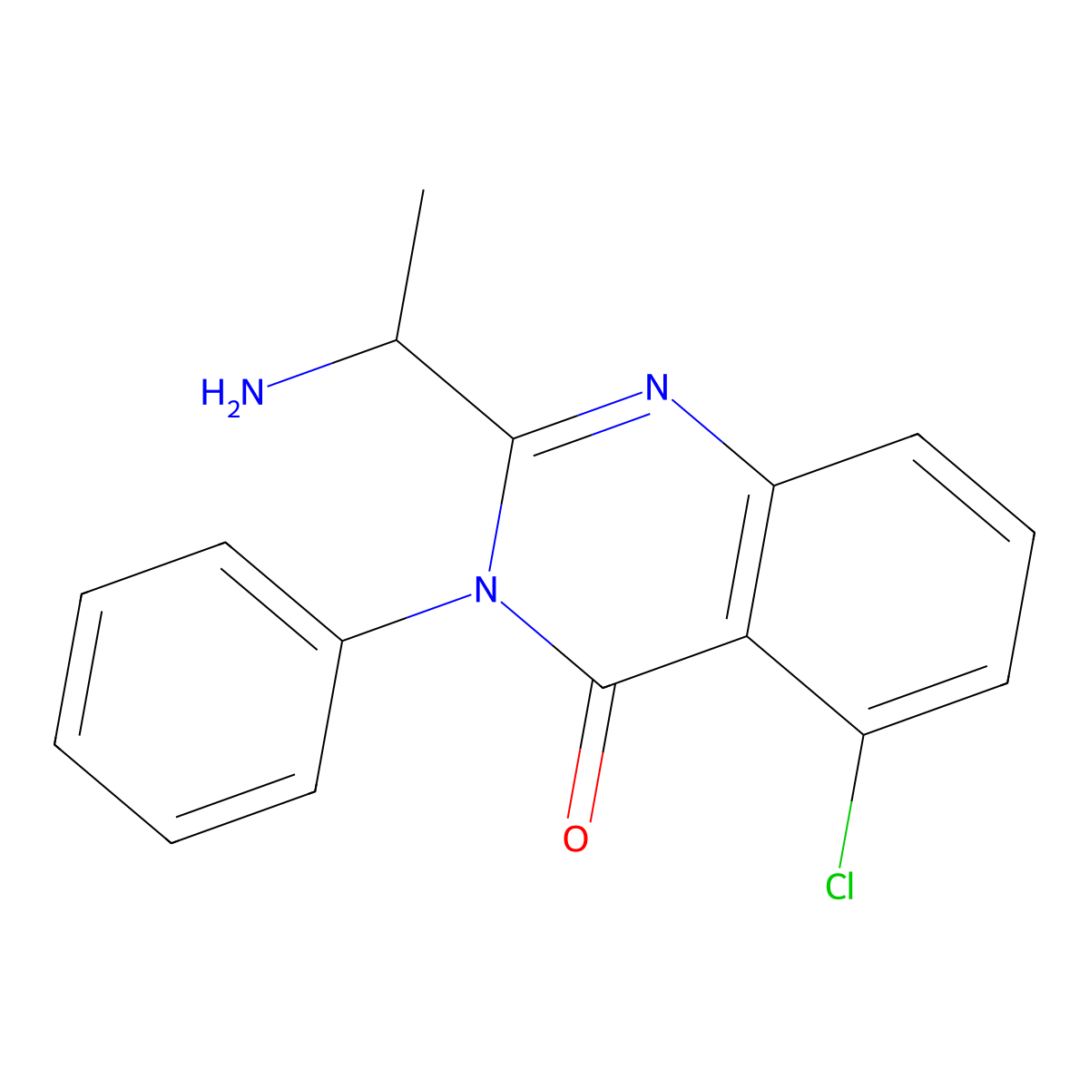 (S)-2-(1-aminoethyl)-5-chloro-3-phenylquinazolin-4(3H)-one molecular structure, CAS 1420627-35-5