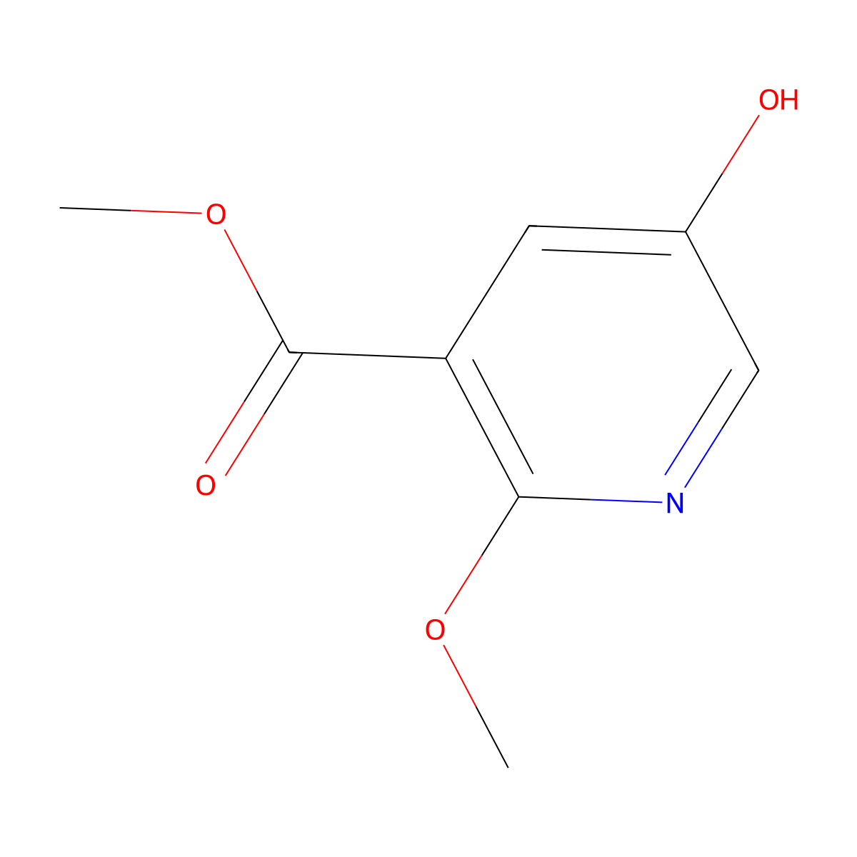 Methyl 5-hydroxy-2-methoxynicotinate molecular structure, CAS 142063-12-5