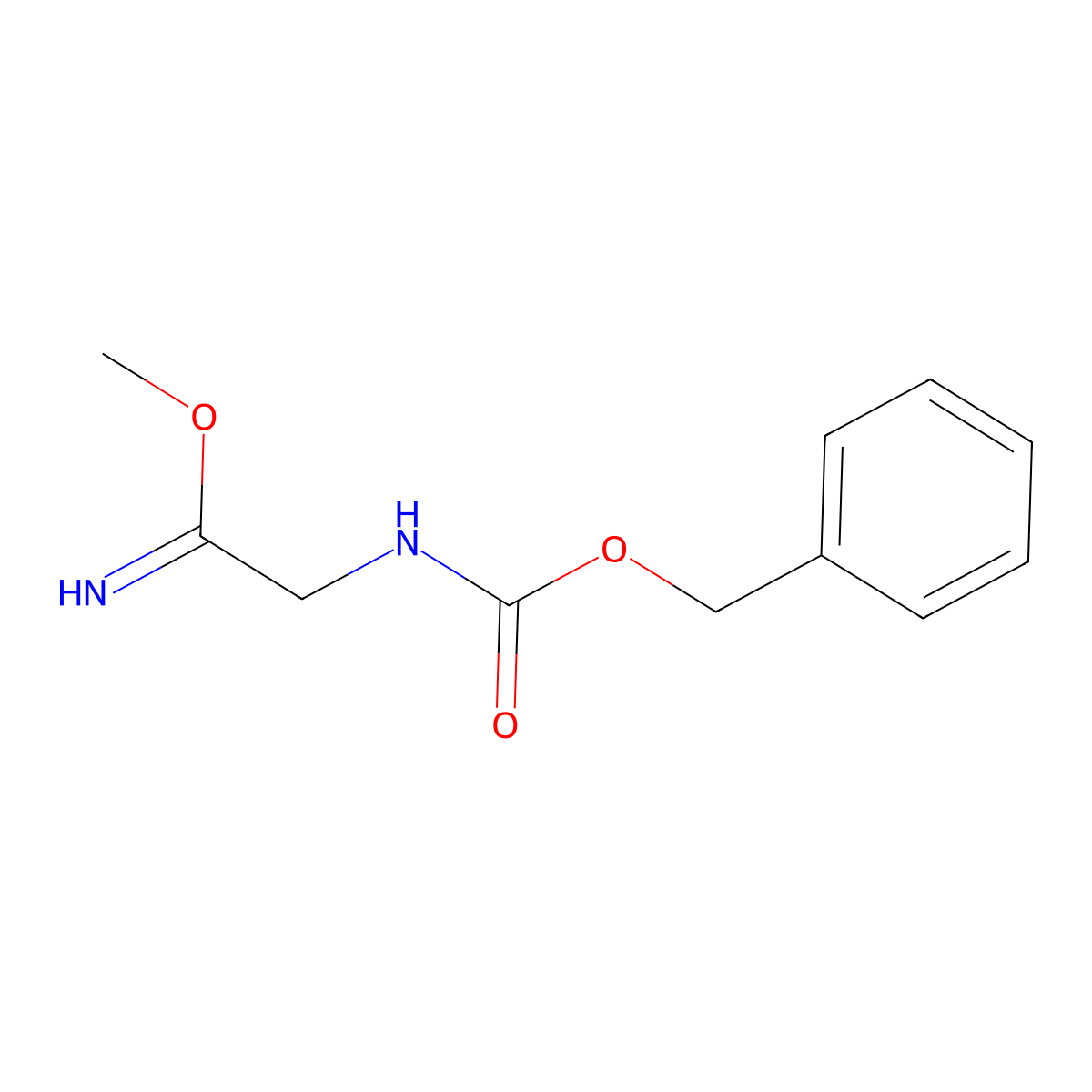 Methyl 2-(((benzyloxy)carbonyl)amino)acetimidate molecular structure, CAS 142065-78-9