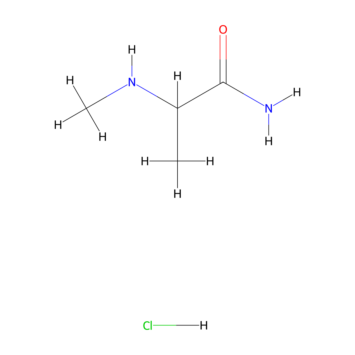 2-(Methylamino)propanamide hydrochloride molecular structure, CAS 1420659-78-4