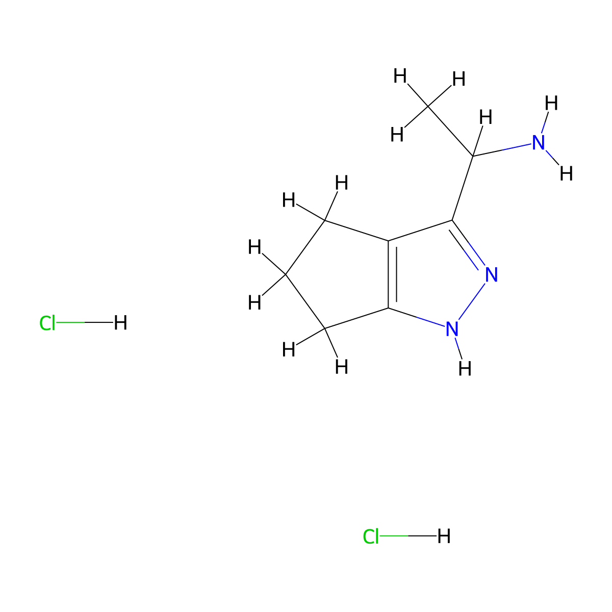 1-{1H,4H,5H,6H-cyclopenta[c]pyrazol-3-yl}ethan-1-amine dihydrochloride molecular structure, CAS 1420661-58-0