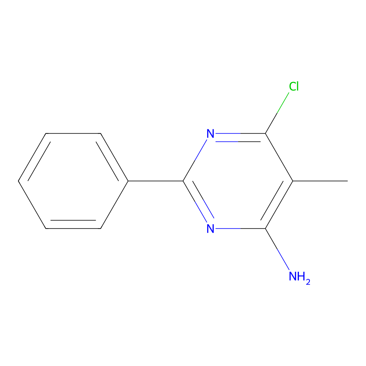 6-Chloro-5-methyl-2-phenylpyrimidin-4-amine molecular structure, CAS 1420670-85-4