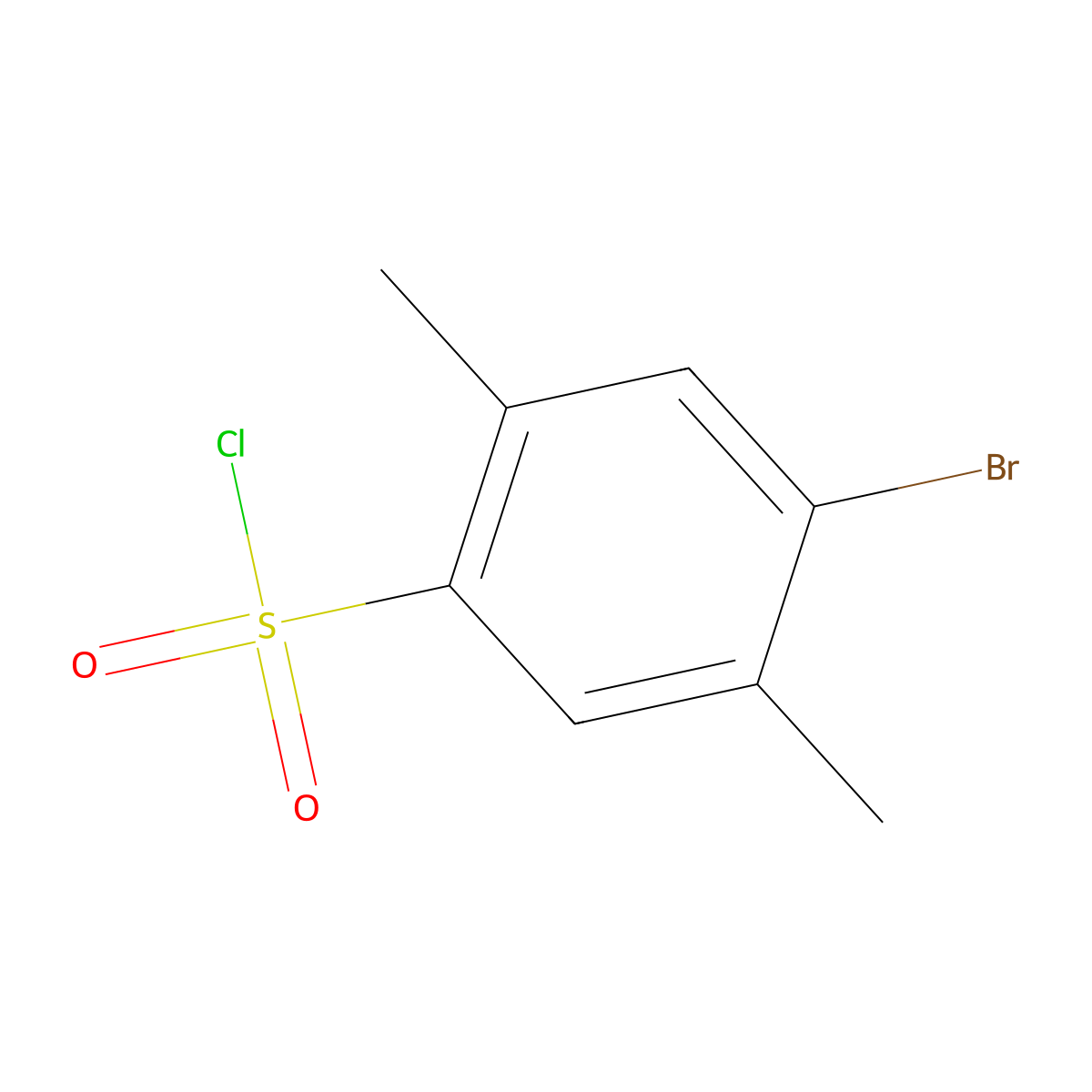 4-Bromo-2,5-dimethylbenzene-1-sulfonyl chloride molecular structure, CAS 14207-30-8