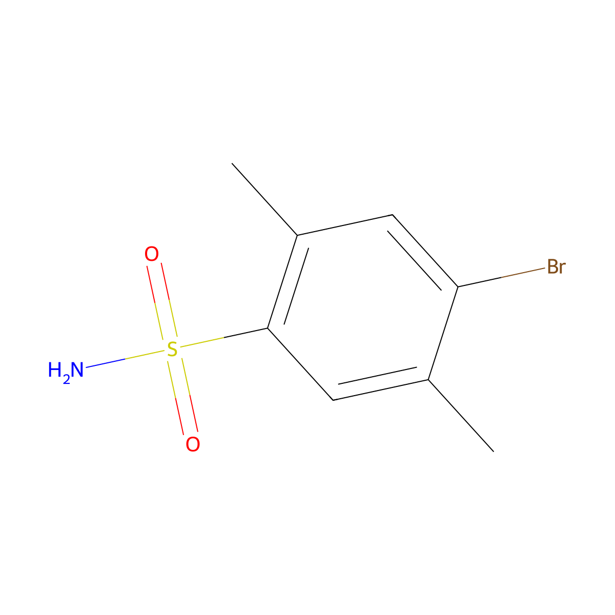 4-Bromo-2,5-dimethylbenzene-1-sulfonamide molecular structure, CAS 14207-31-9