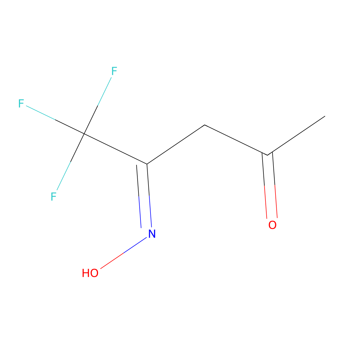 5,5,5-Trifluoro-4-(hydroxyimino)pentan-2-one molecular structure, CAS 142071-90-7