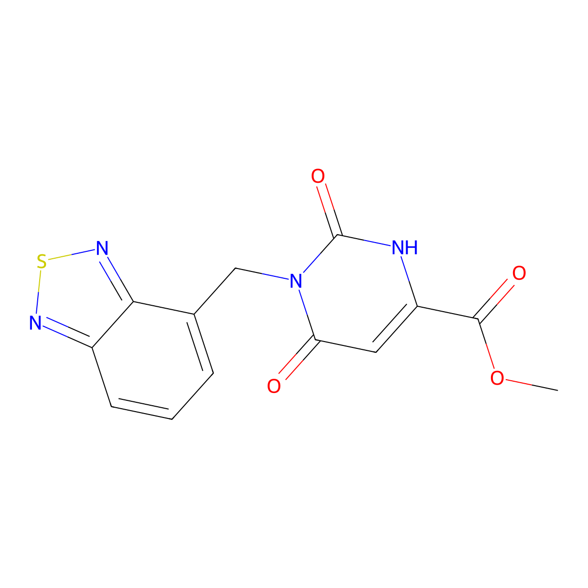 methyl 1-(2,1,3-benzothiadiazol-4-ylmethyl)-2,6-dioxo-3H-pyrimidine-4-carboxylate molecular structure, CAS 1420776-13-1