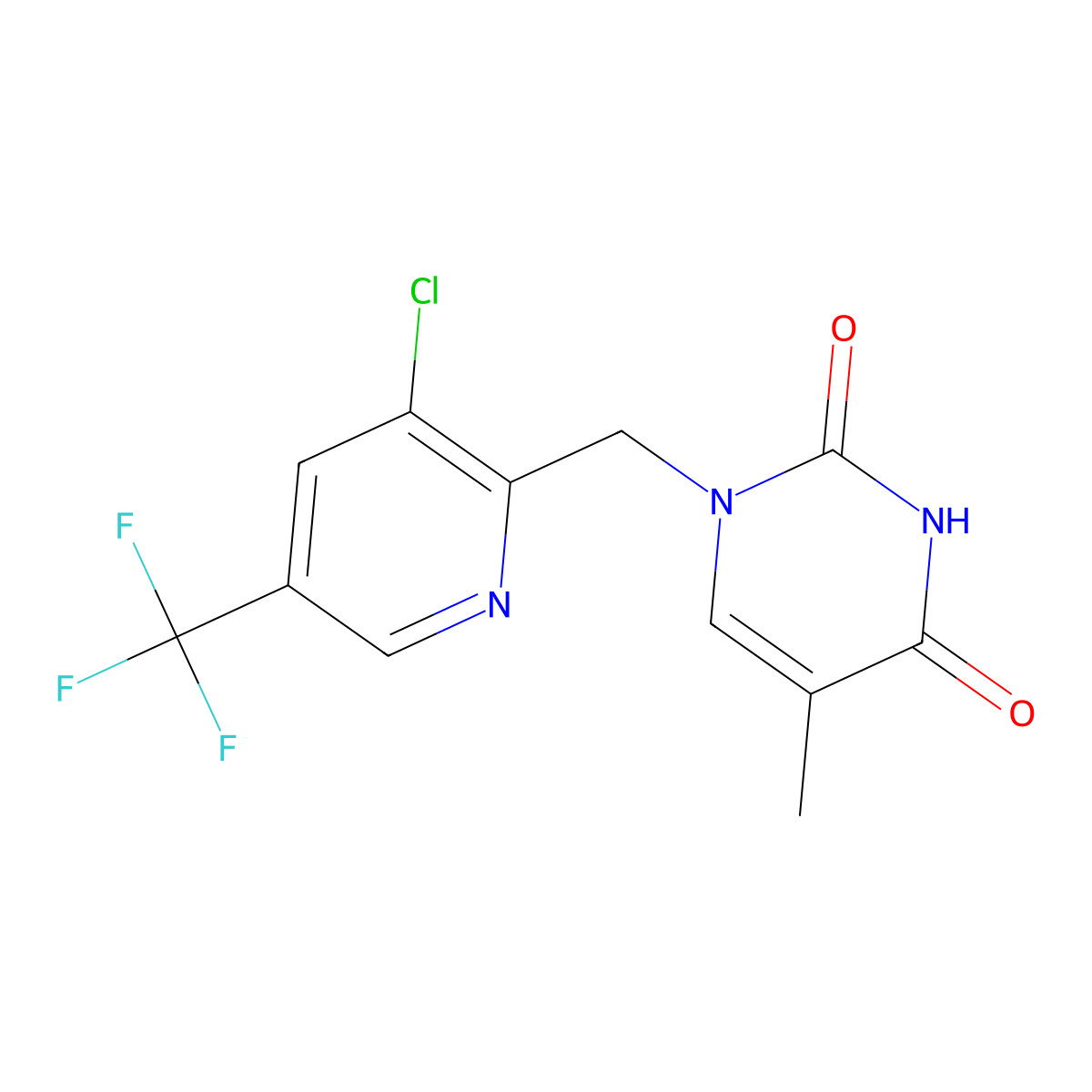 1-{[3-chloro-5-(trifluoromethyl)pyridin-2-yl]methyl}-5-methyl-3H-pyrimidine-2,4-dione molecular structure, CAS 1420776-15-3
