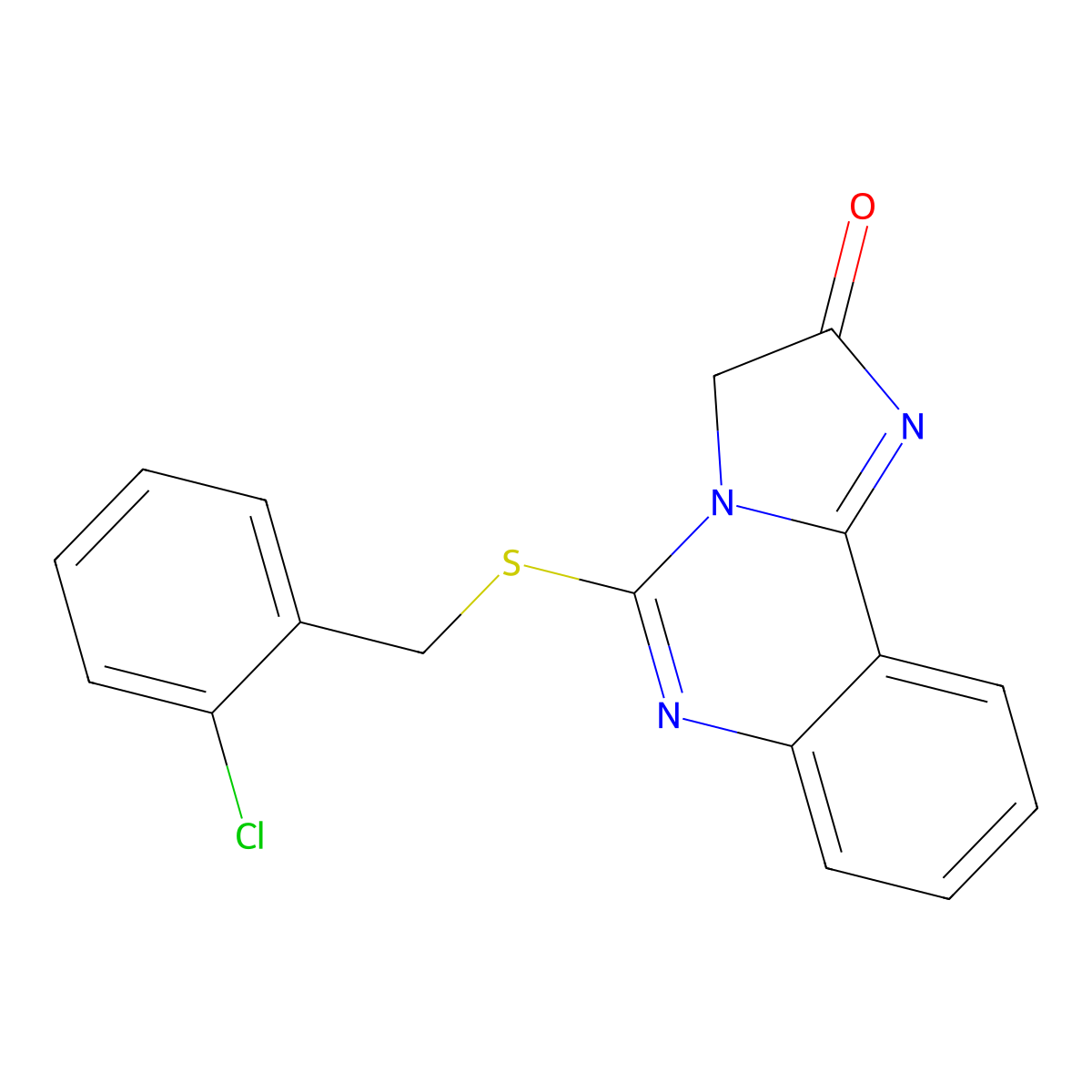 5-{[(2-chlorophenyl)methyl]sulfanyl}-3H-imidazo[1,2-c]quinazolin-2-one molecular structure, CAS 1420776-17-5