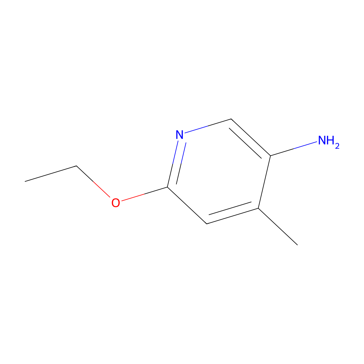 6-Ethoxy-4-methylpyridin-3-amine molecular structure, CAS 142078-43-1