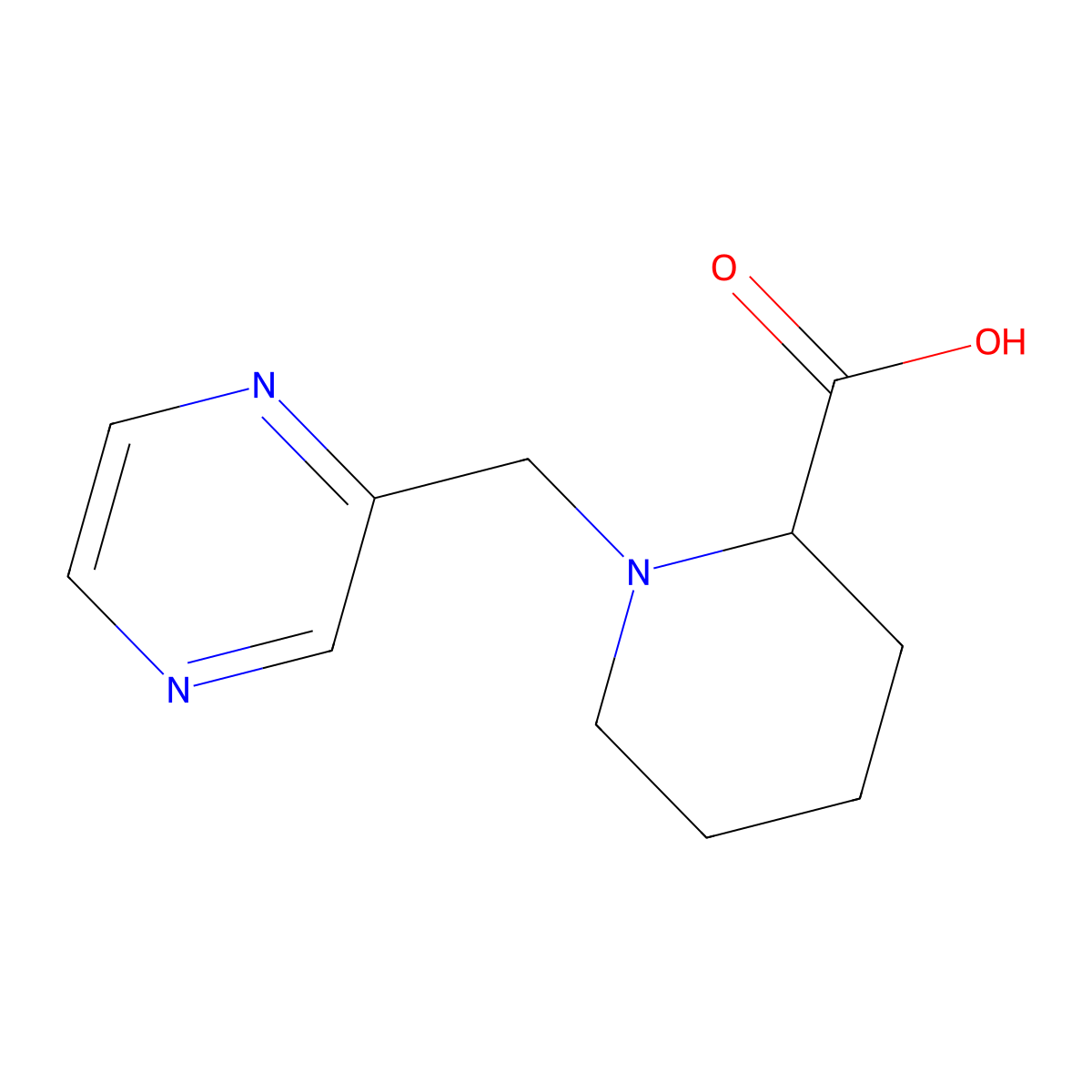 1-(Pyrazin-2-ylmethyl)piperidine-2-carboxylic acid molecular structure, CAS 1420784-42-4