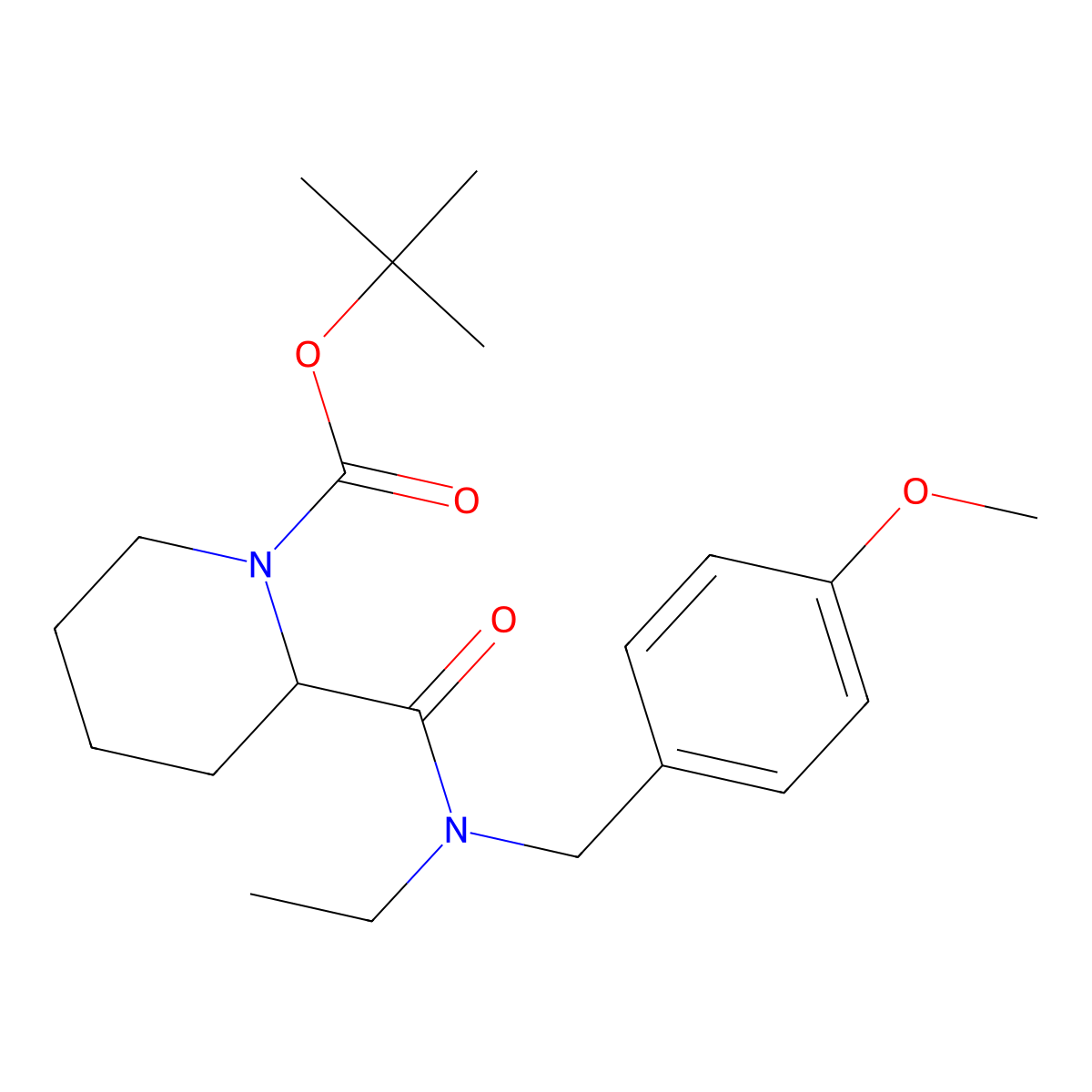 tert-Butyl 2-(ethyl(4-methoxybenzyl)carbamoyl)piperidine-1-carboxylate molecular structure, CAS 1420785-07-4