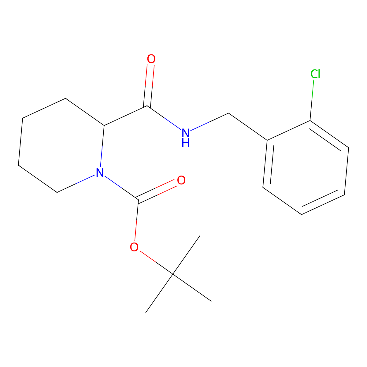 tert-Butyl 2-((2-chlorobenzyl)carbamoyl)piperidine-1-carboxylate molecular structure, CAS 1420785-08-5