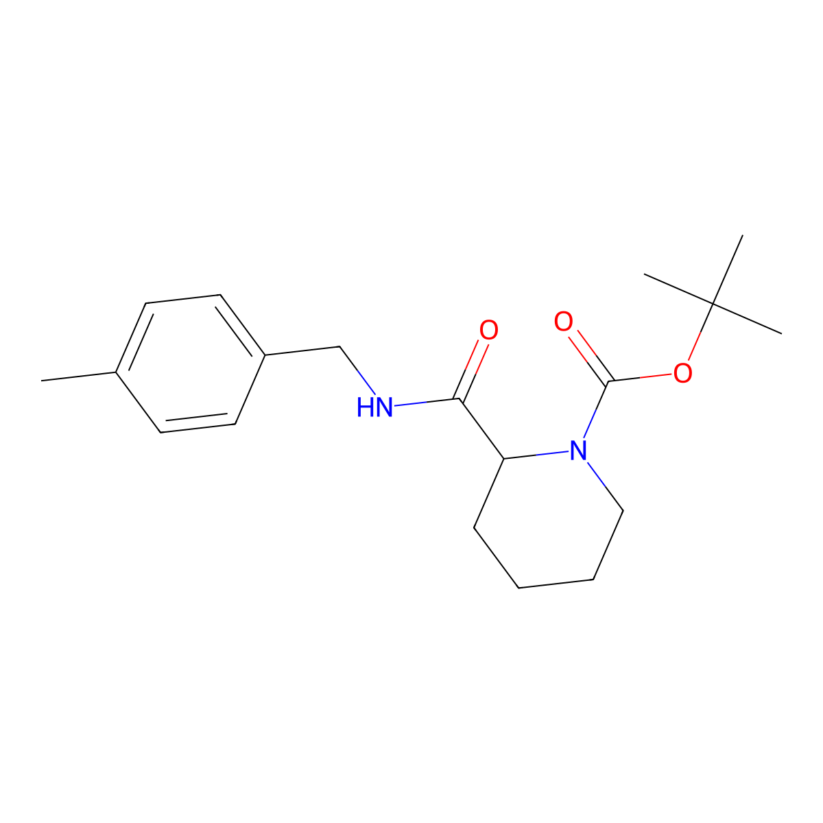 tert-Butyl 2-((4-methylbenzyl)carbamoyl)piperidine-1-carboxylate molecular structure, CAS 1420785-39-2