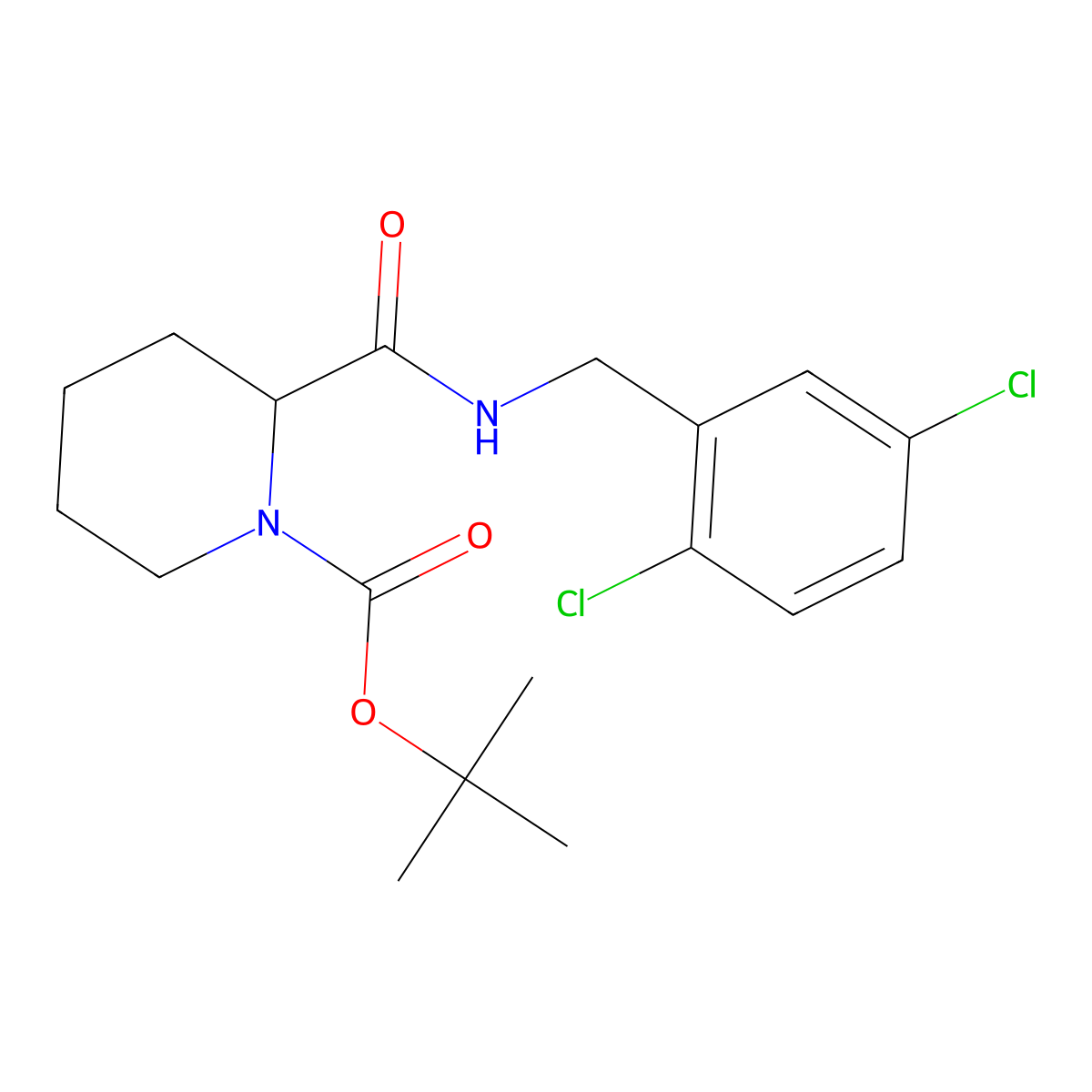tert-Butyl 2-((2,5-dichlorobenzyl)carbamoyl)piperidine-1-carboxylate molecular structure, CAS 1420785-42-7
