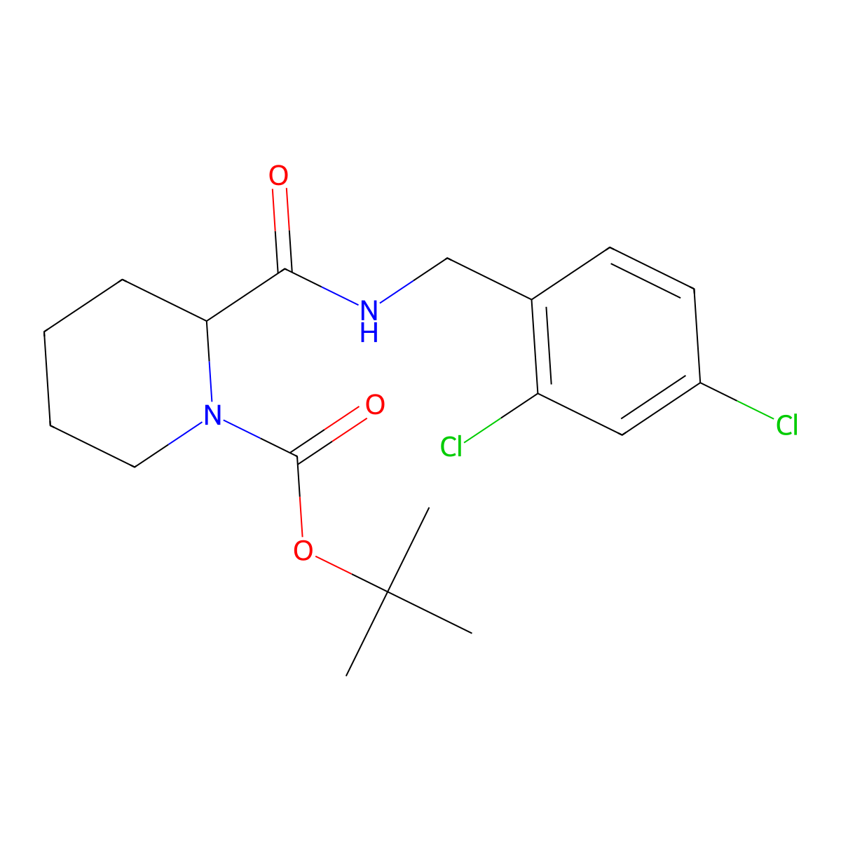 tert-Butyl 2-((2,4-dichlorobenzyl)carbamoyl)piperidine-1-carboxylate molecular structure, CAS 1420785-85-8