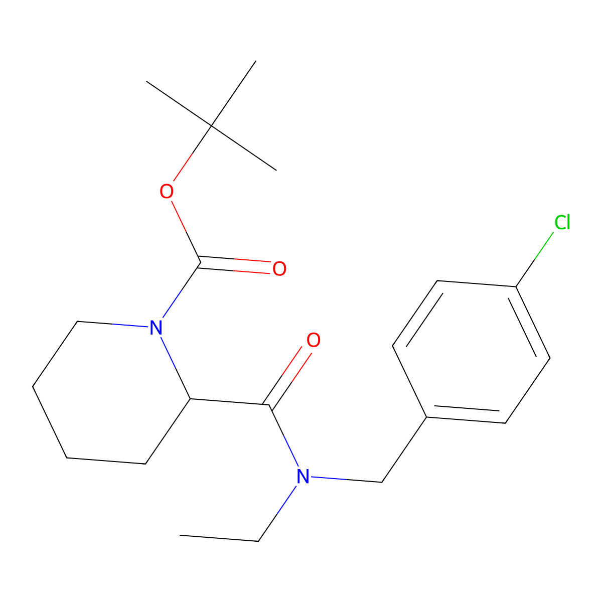 tert-Butyl 2-((4-chlorobenzyl)(ethyl)carbamoyl)piperidine-1-carboxylate molecular structure, CAS 1420786-94-2
