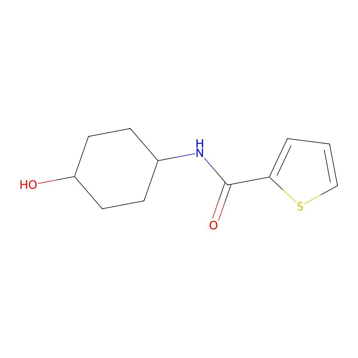 N-((1r,4r)-4-hydroxycyclohexyl)thiophene-2-carboxamide molecular structure, CAS 1420787-09-2