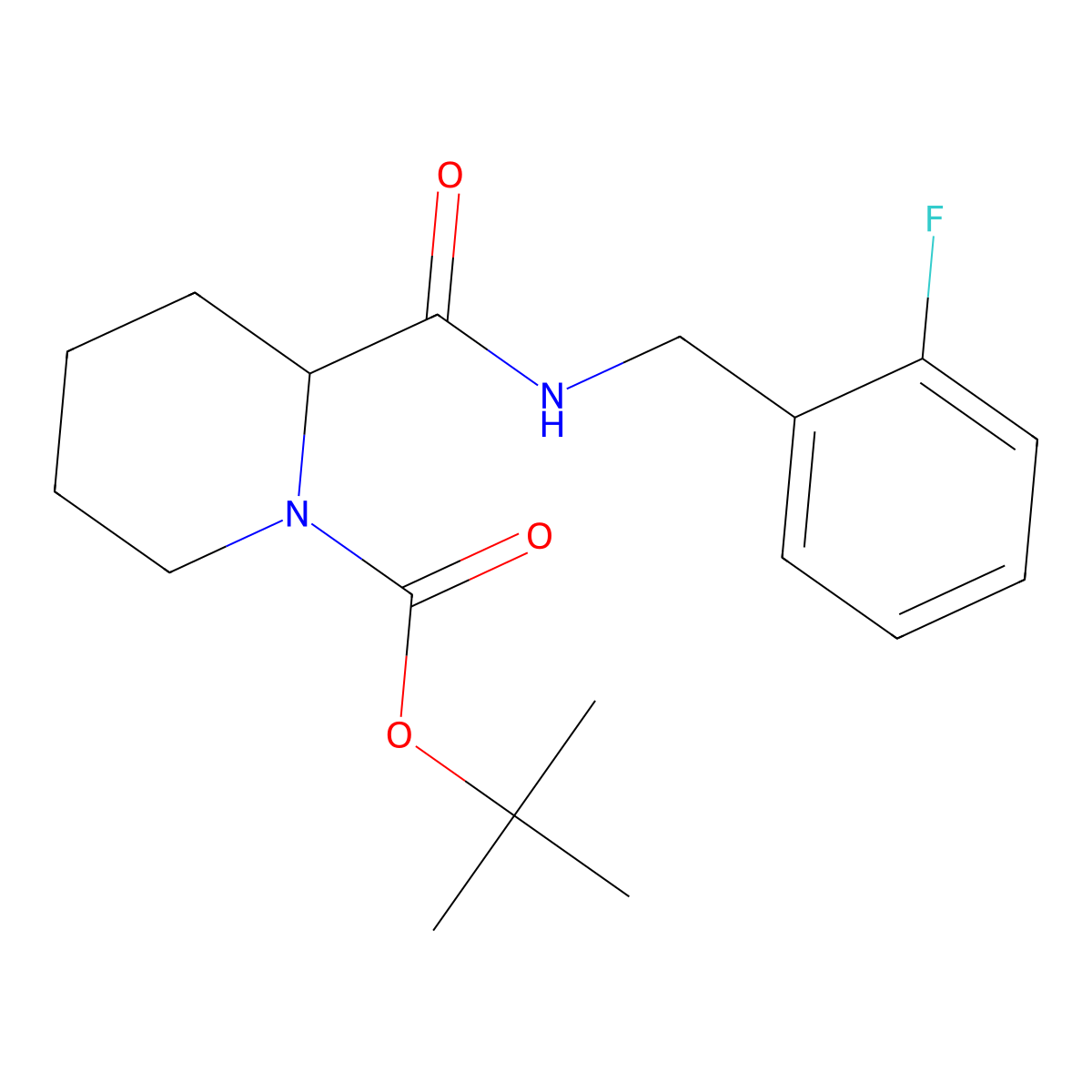 tert-Butyl 2-((2-fluorobenzyl)carbamoyl)piperidine-1-carboxylate molecular structure, CAS 1420787-12-7