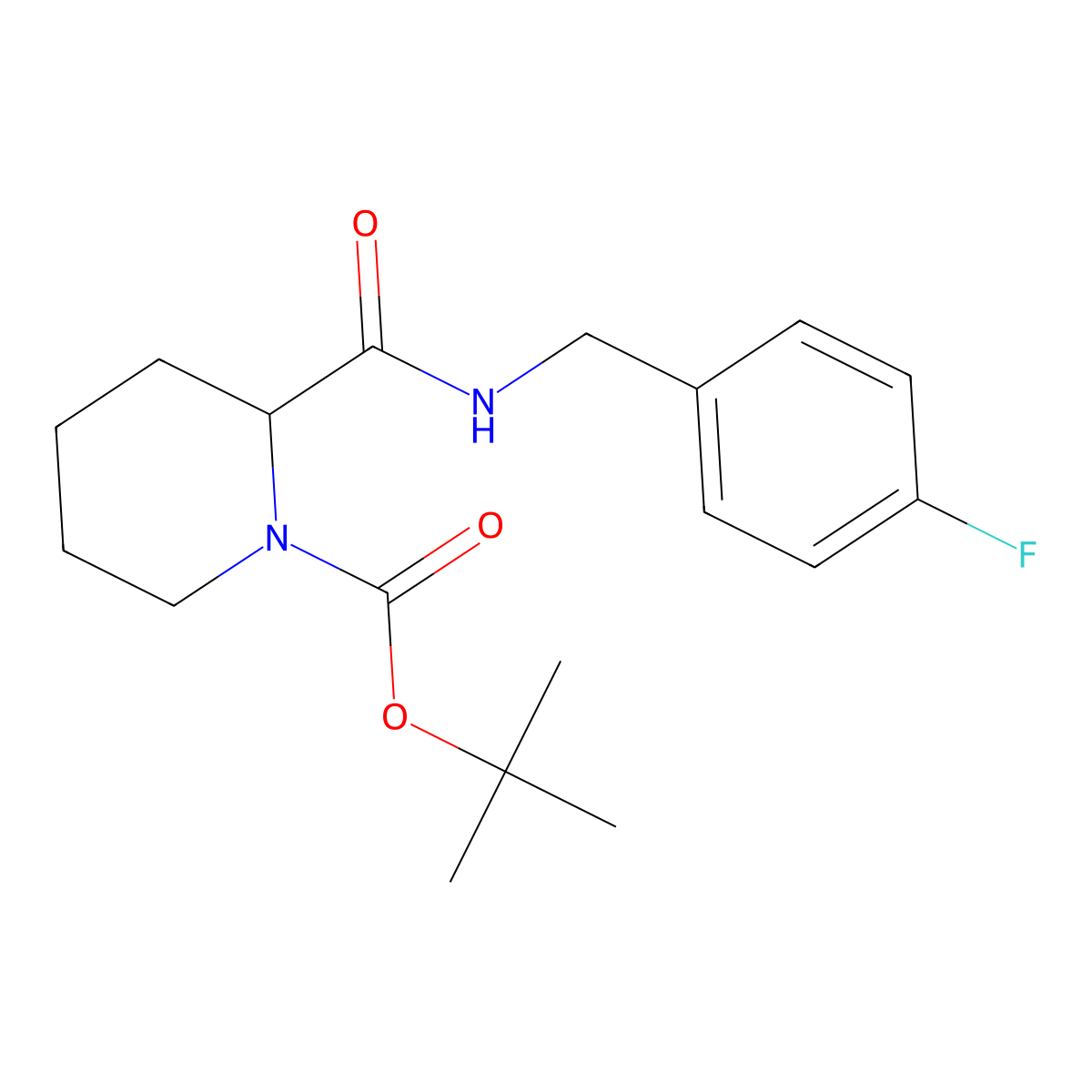 tert-Butyl 2-((4-fluorobenzyl)carbamoyl)piperidine-1-carboxylate molecular structure, CAS 1420787-49-0