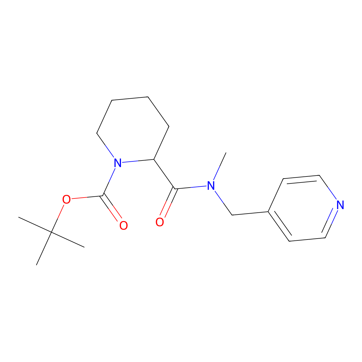 tert-Butyl 2-(methyl(pyridin-4-ylmethyl)carbamoyl)piperidine-1-carboxylate molecular structure, CAS 1420787-70-7